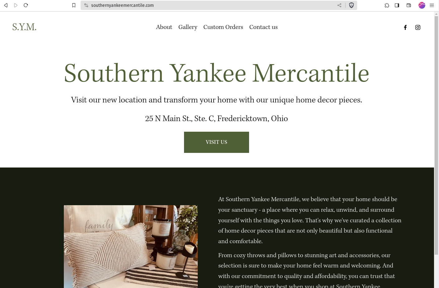Screenshot example of Websites and Domains service